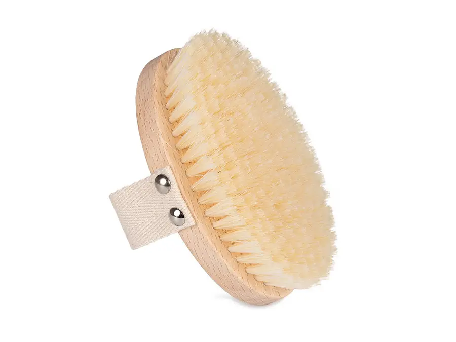 Brosse de massage à sec, soies blanchies, douce