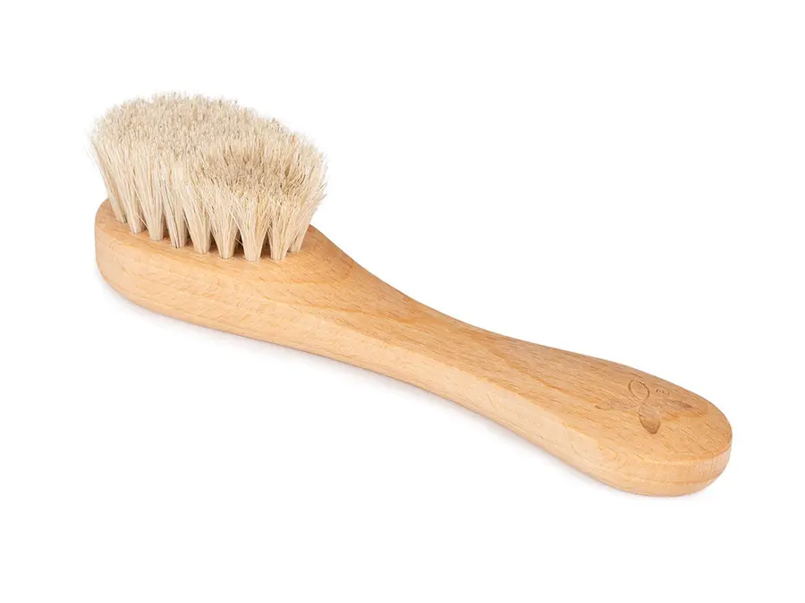 Brosse de massage du visage à sec, crin de cheval, délicate