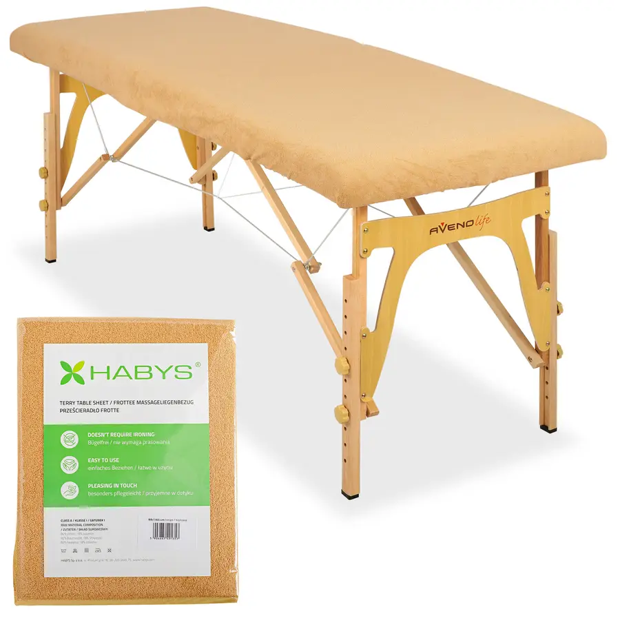 Drap éponge 1 pièce pour tables pliantes - 60/165 beige