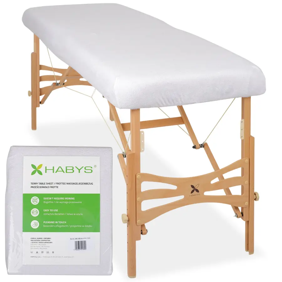 Drap éponge 1 pièce pour tables pliantes - 70-75/180-185 blanc