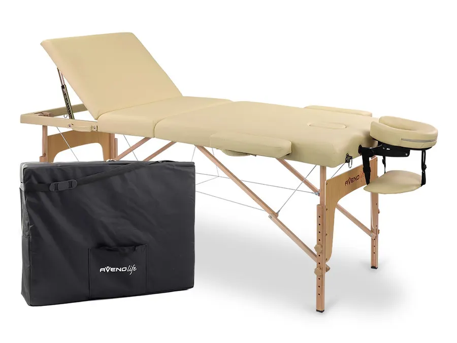 BIANCA table de massage bois portable avec dossier