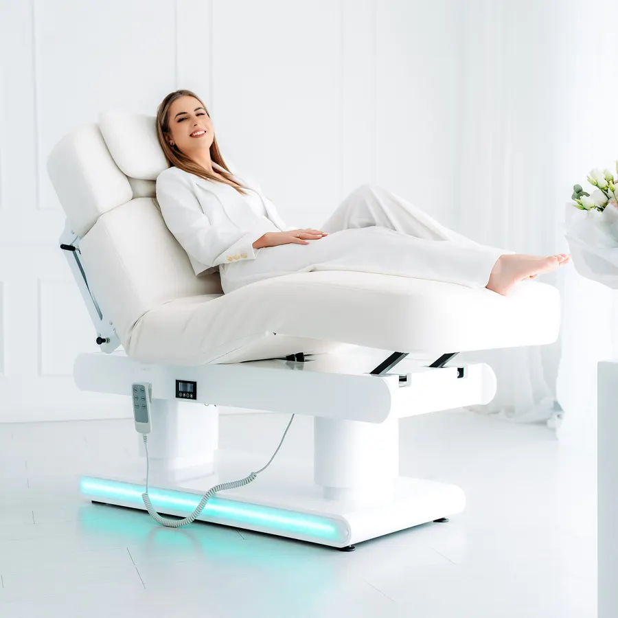 Table de massage électrique ETERNA White – Lit de beauté professionnel 4 moteurs