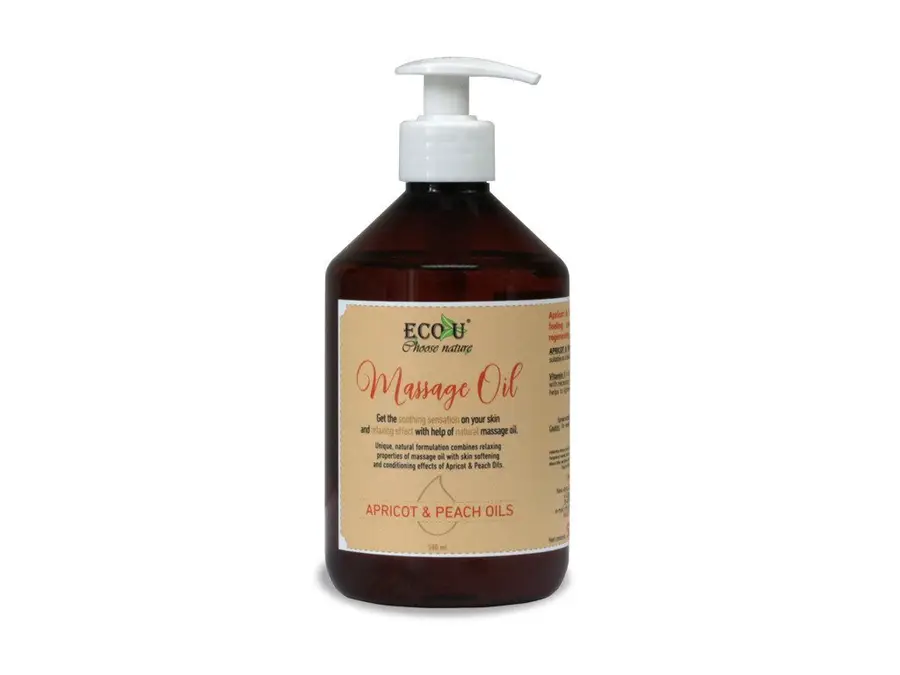 Huile de massage à l'huile de pêche et d'abricot Ecou 500 ml