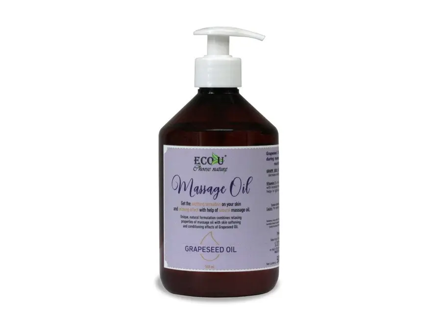 Huile de massage à l'huile de pépins de raisin Ecou 500 ml