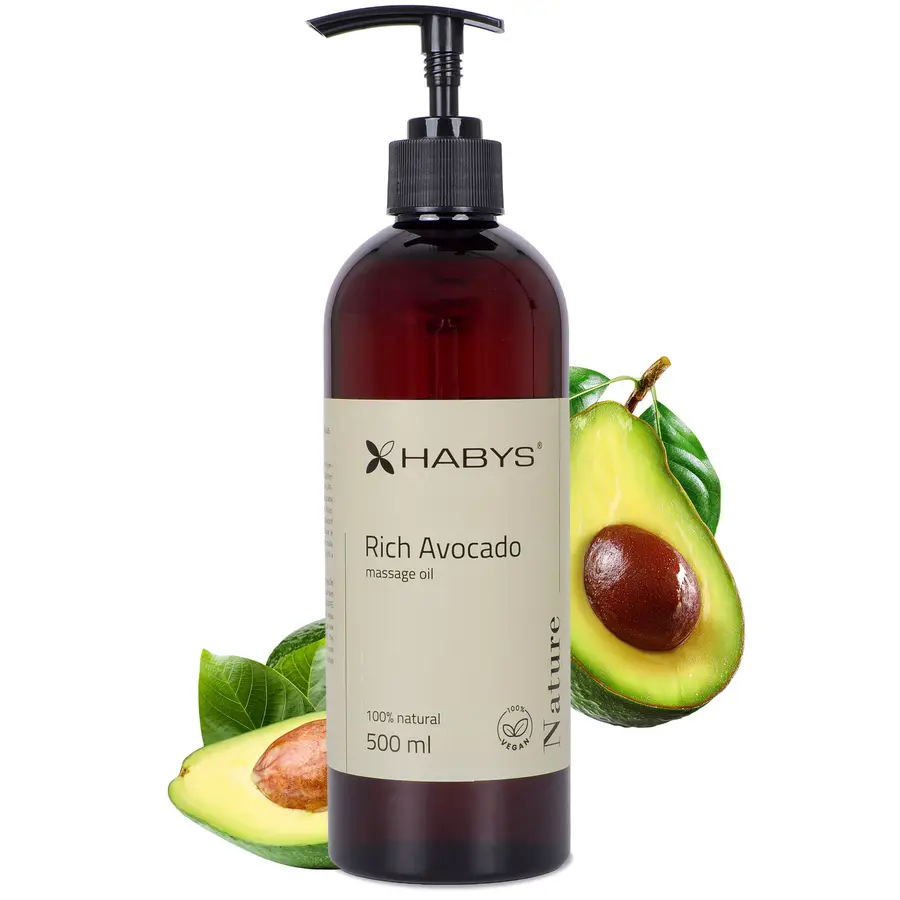 Huile de massage Nature Rich Avocado HABYS 500 ml avec pompe