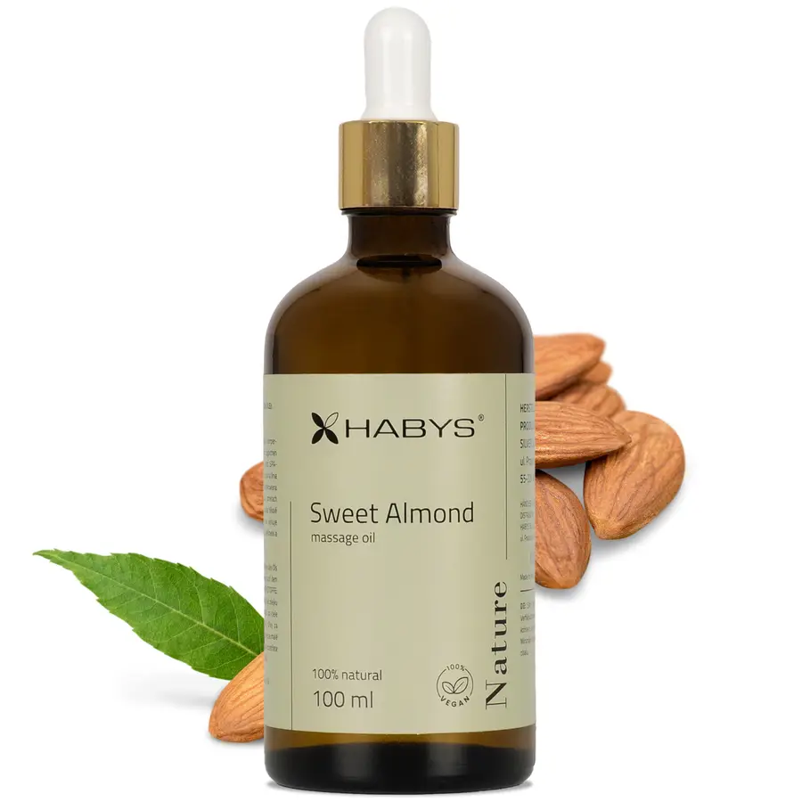 Huile de massage Nature Sweet Almond HABYS 100 ml avec pipette