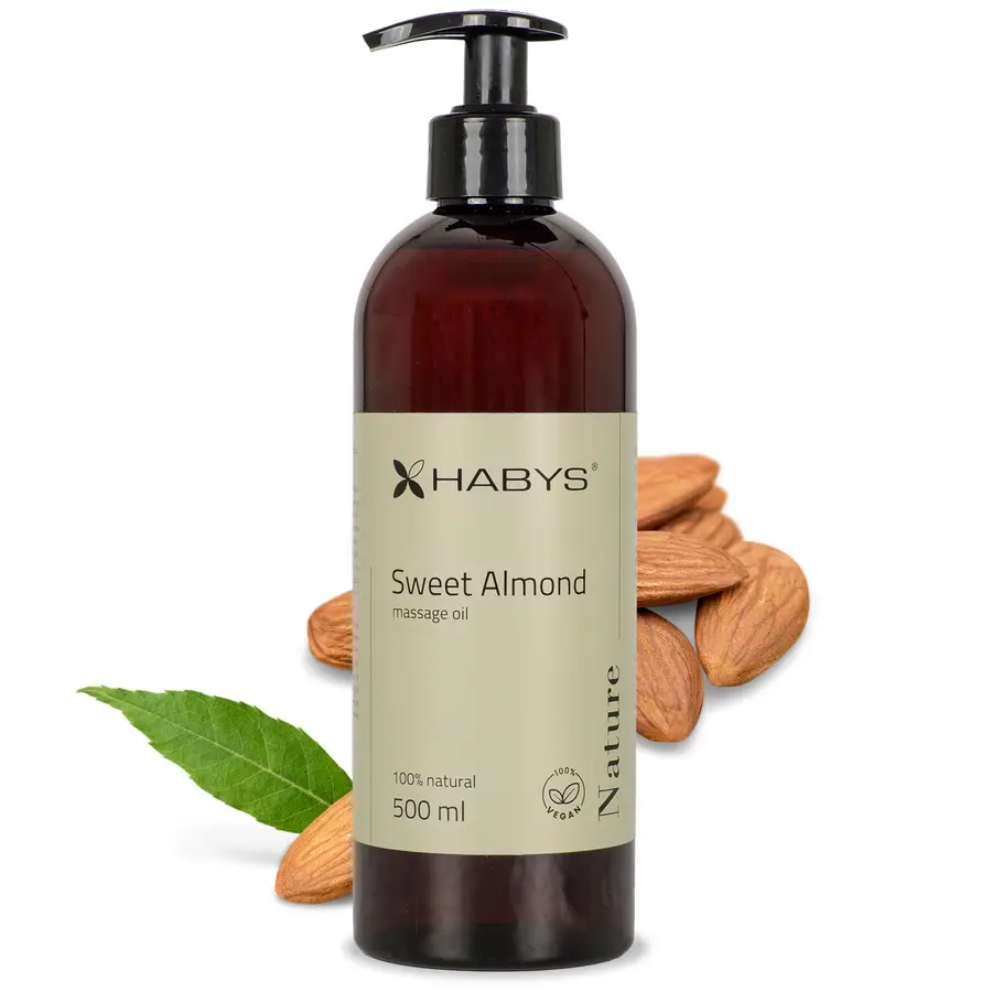 Huile de massage Nature Sweet Almond HABYS 500 ml avec pompe