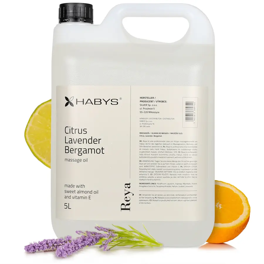 Huile de massage Reya Citrus, Lavender, Bergamot Habys 5 L