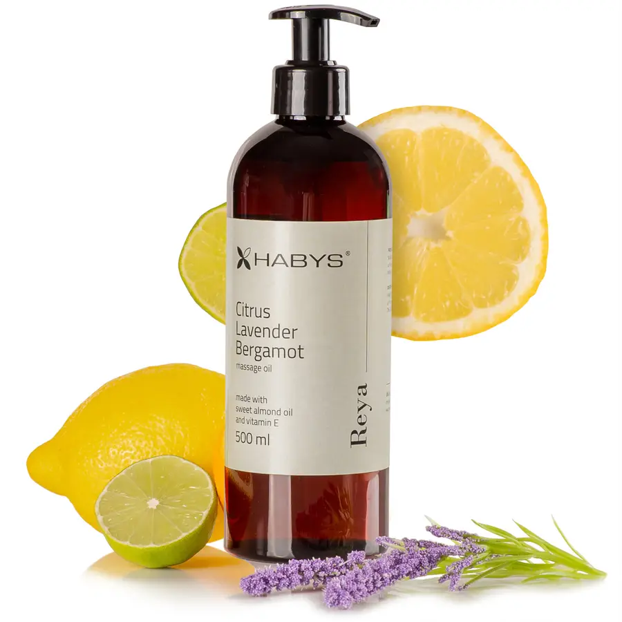 Huile de massage Reya Citrus, Lavender, Bergamot Habys 500 ml