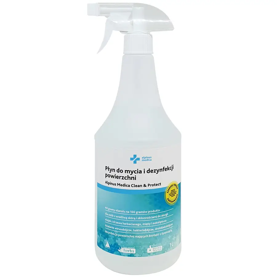 Liquide de nettoyage et de désinfection des surfaces Alpinus Medica Clean&Protect 1 L