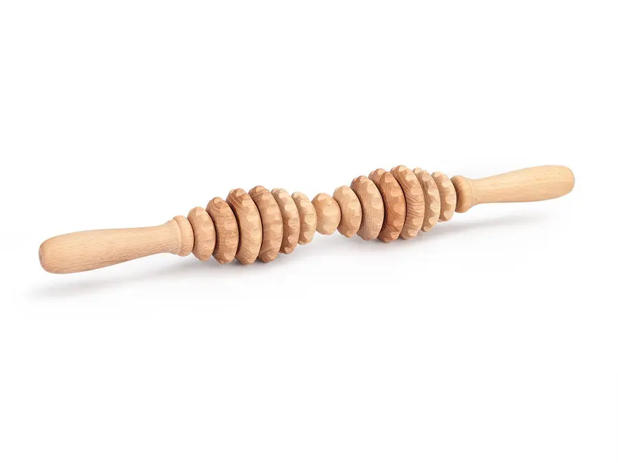 Rouleau de massage en bois anti-cellulite