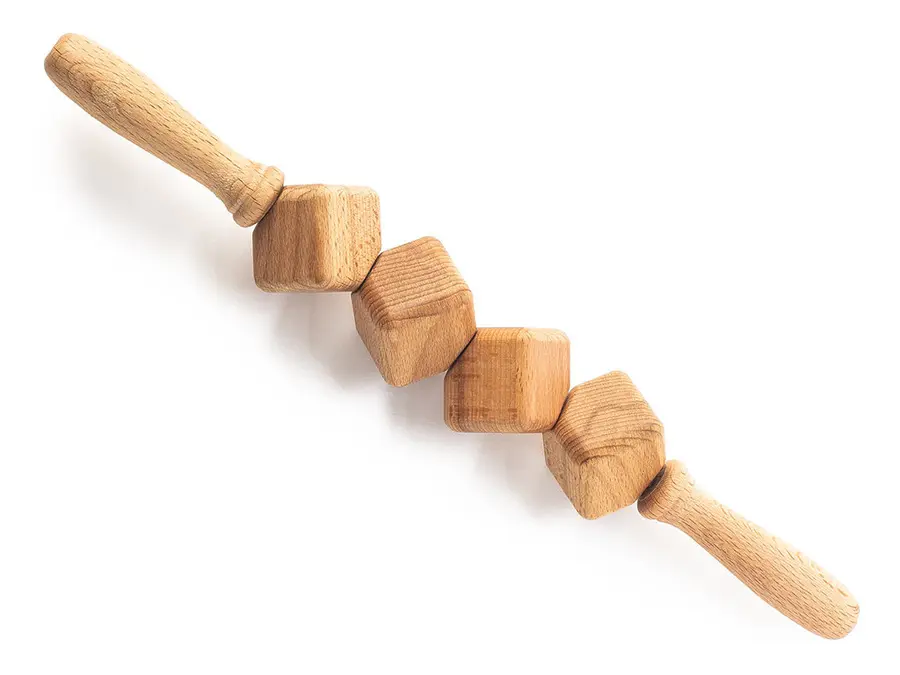 Rouleau de massage en bois, cube