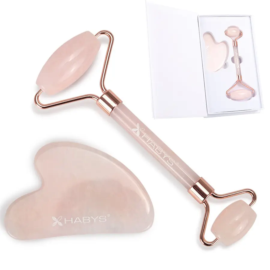 Set de massage Gua Sha - pierre, roller