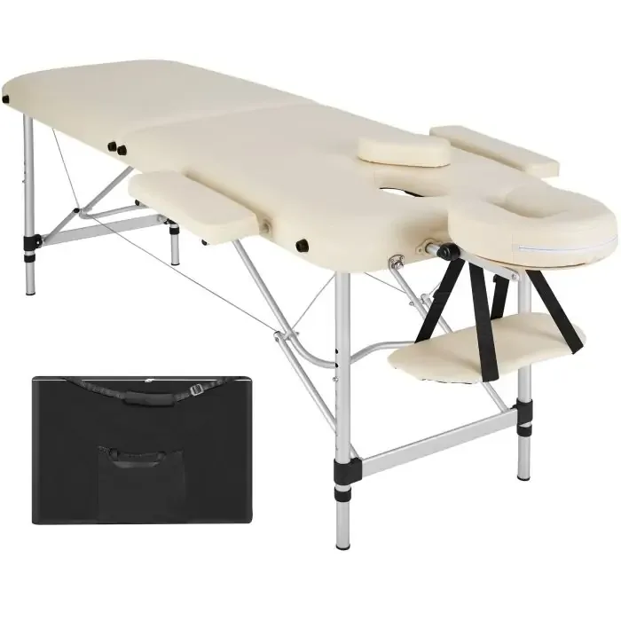 Table de massage à 2 zones avec rembourrage et structure en aluminium