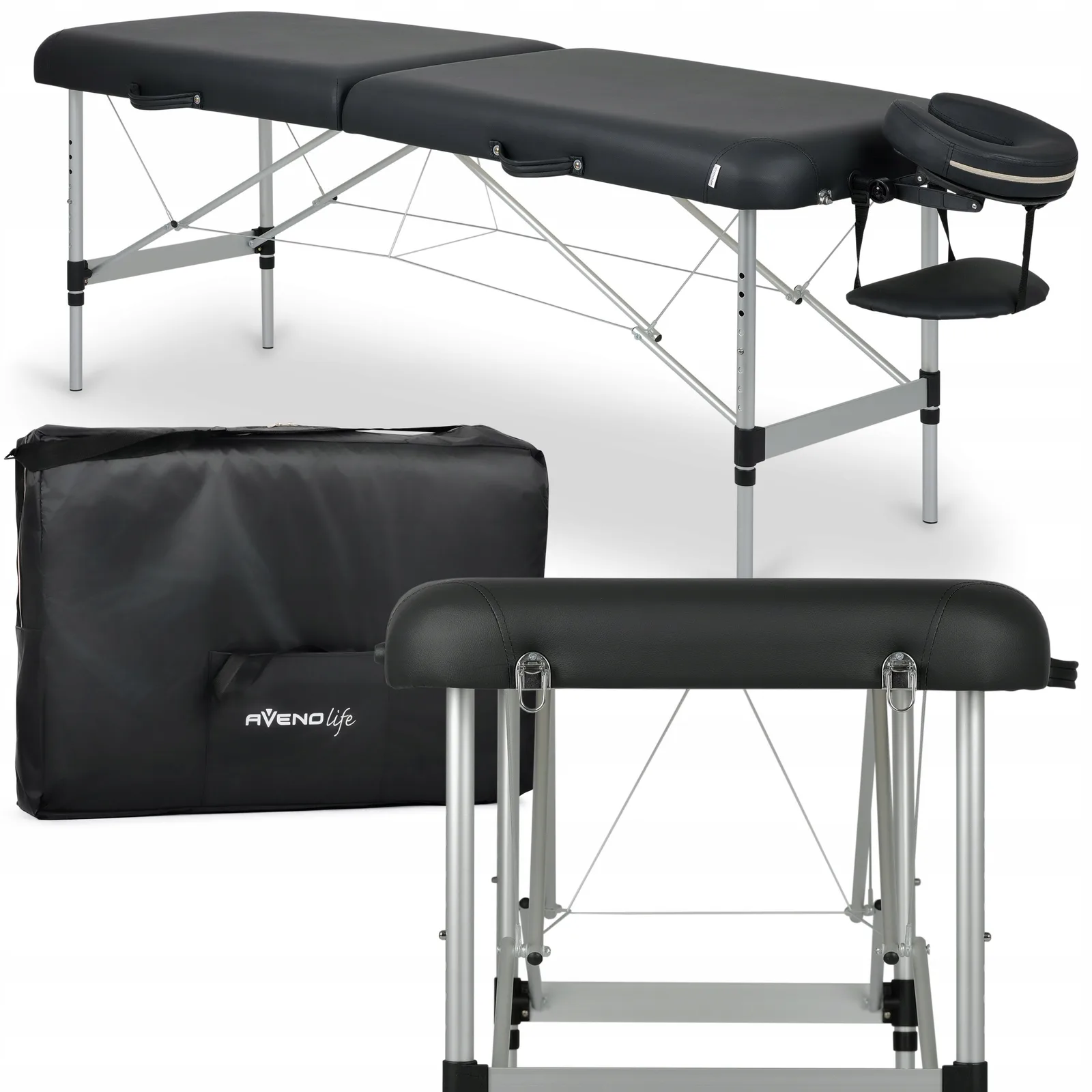 Table de massage Aluminium à bord arrondis Nadia 70 cm