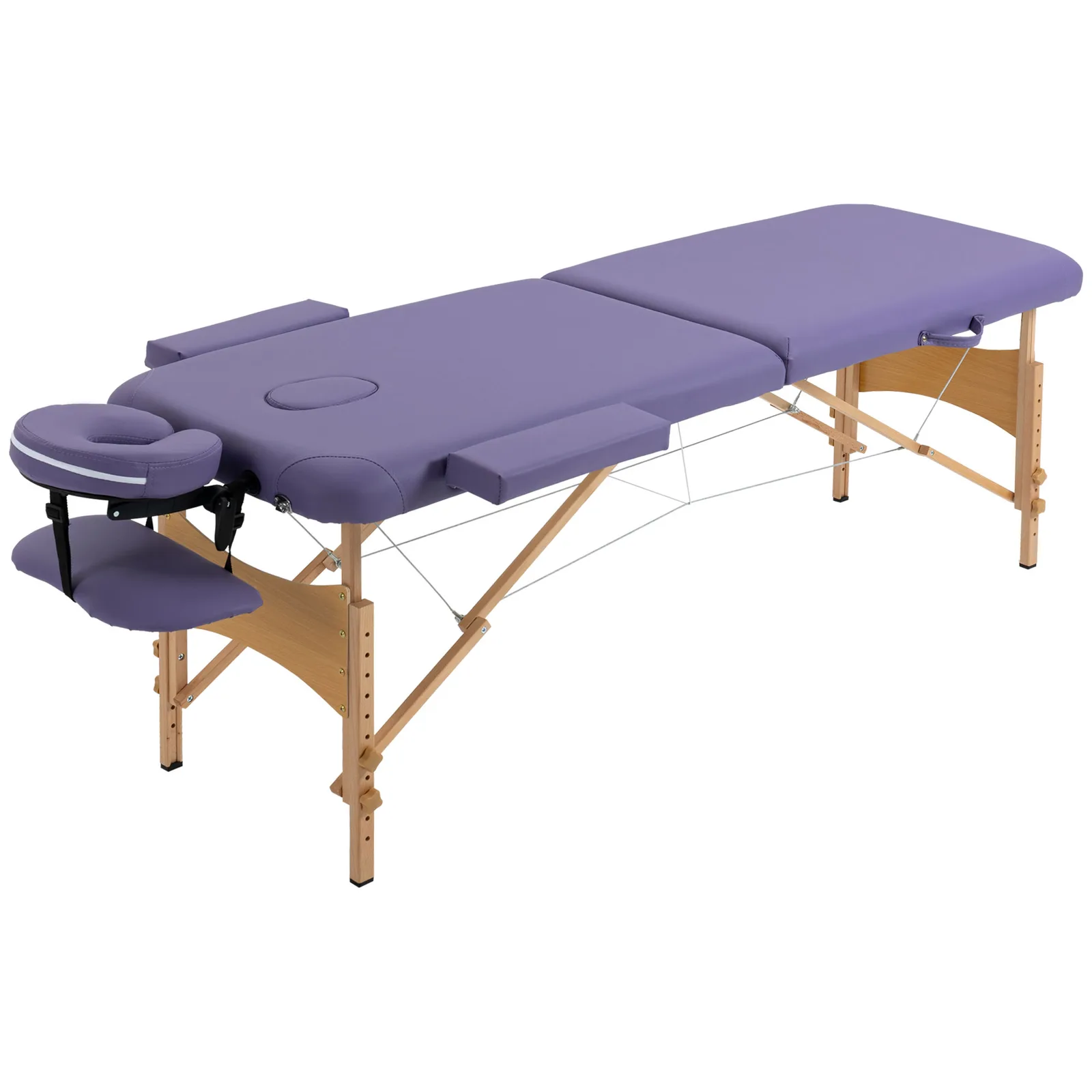 Table de massage pliable 2 sections en bois, avec sac – Violette