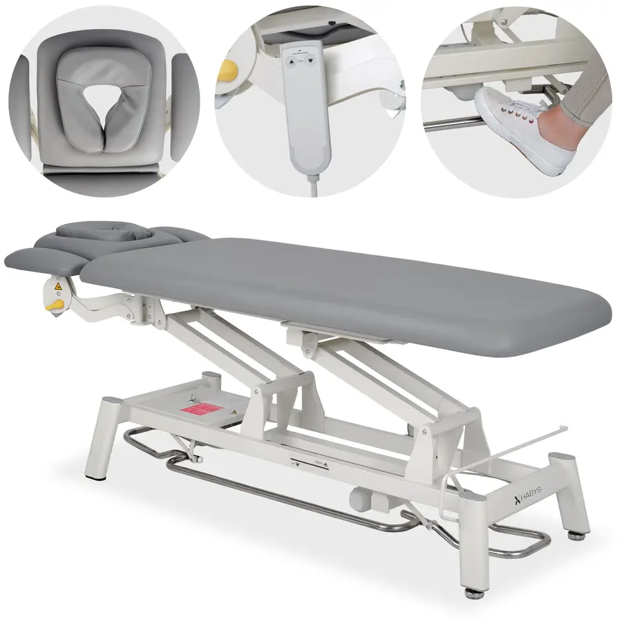Table de rééducation et de massage électrique Proxima V4 Ergo - télécommande, cadre de commande